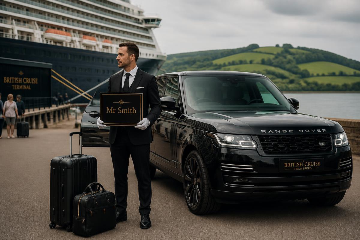 A comfortable executive vehicle waiting near the cruise terminal